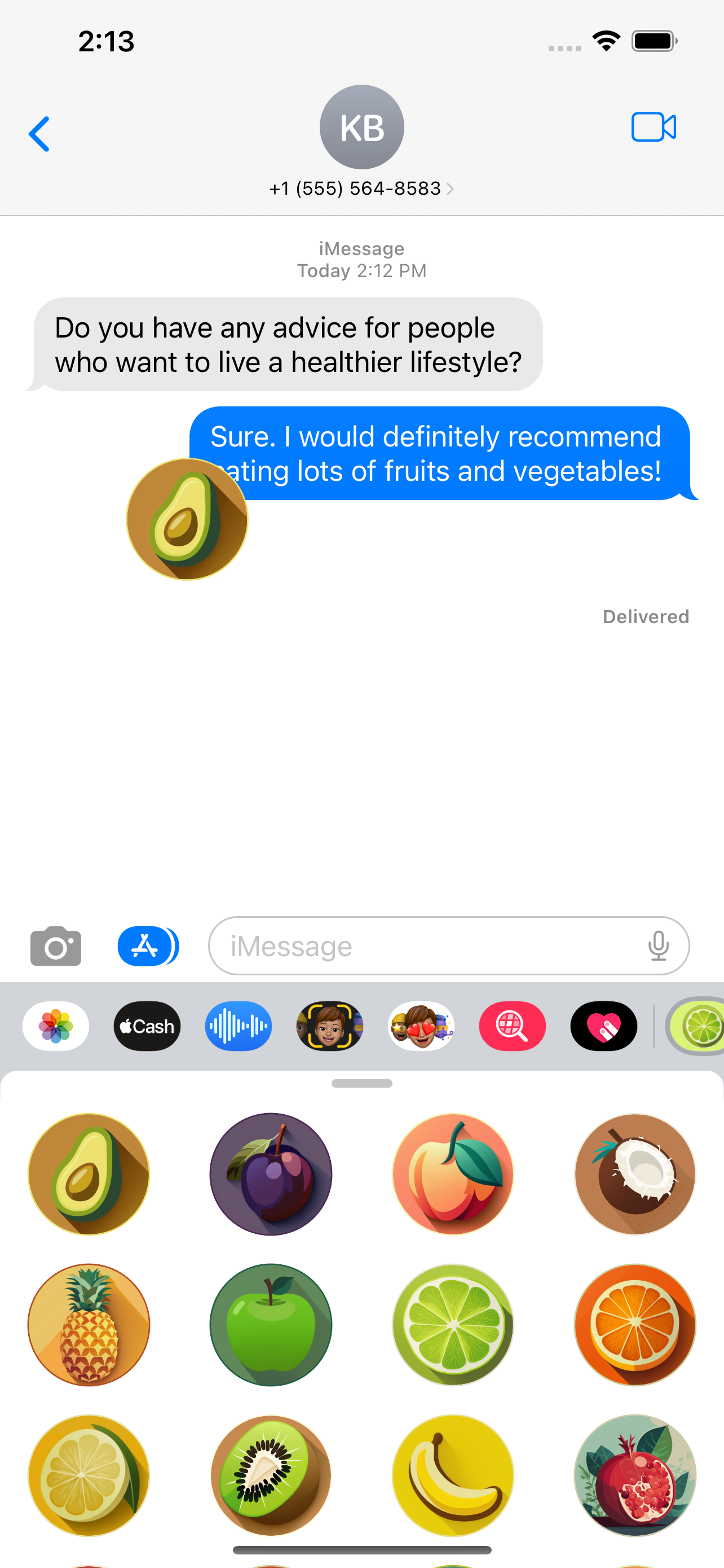 फल और सब्जियां स्टिकर - फल, सब्जियां, स्टिकर, imessage, फल स्टिकर मीडिया 1