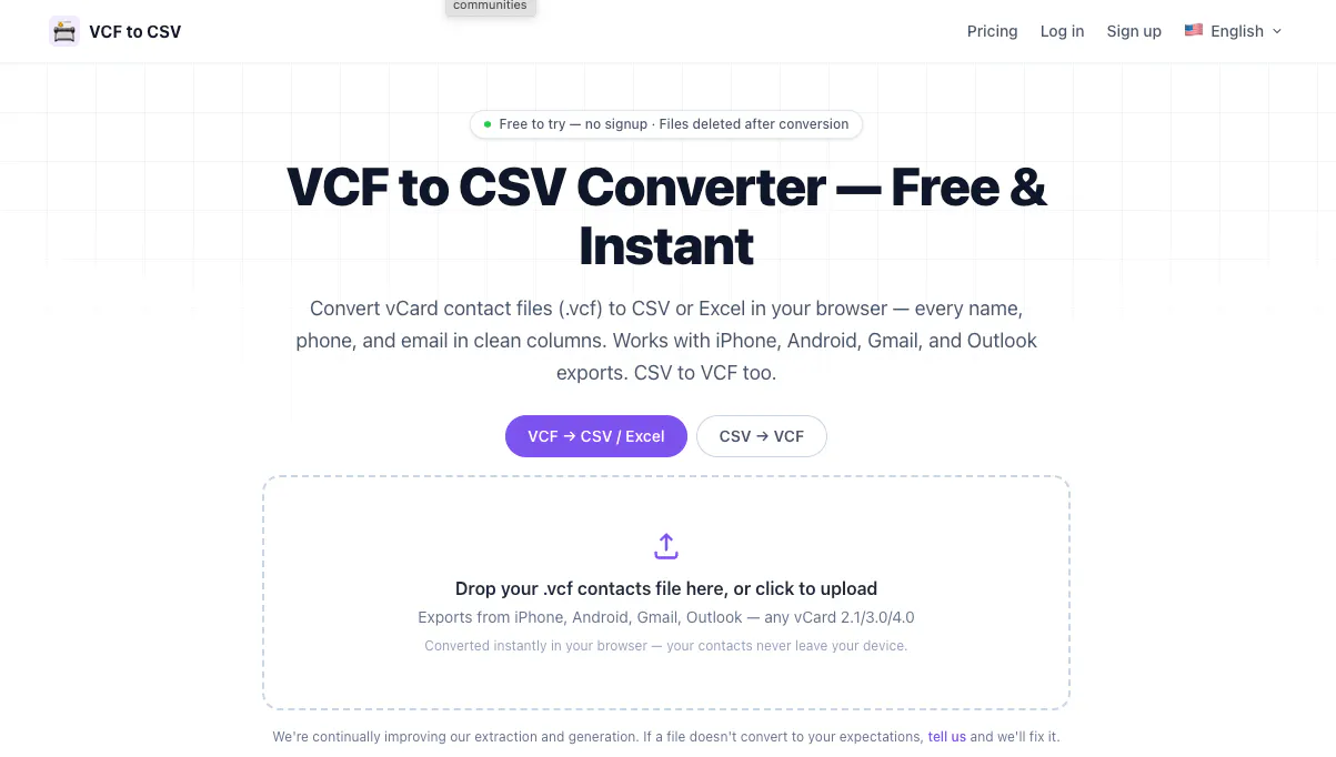 VCF to CSV gallery image