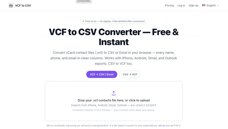 VCF to CSV screenshot 1