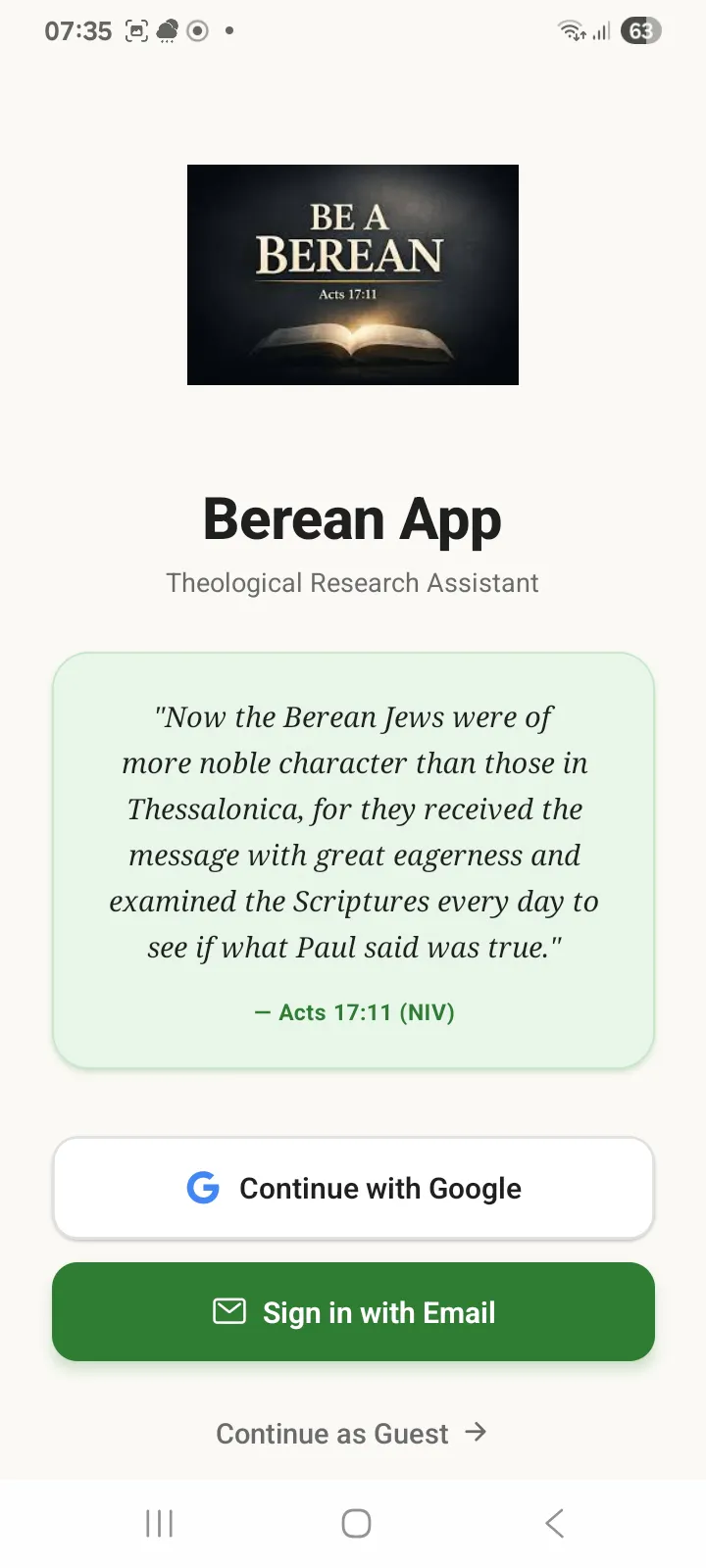 Berean app gallery image