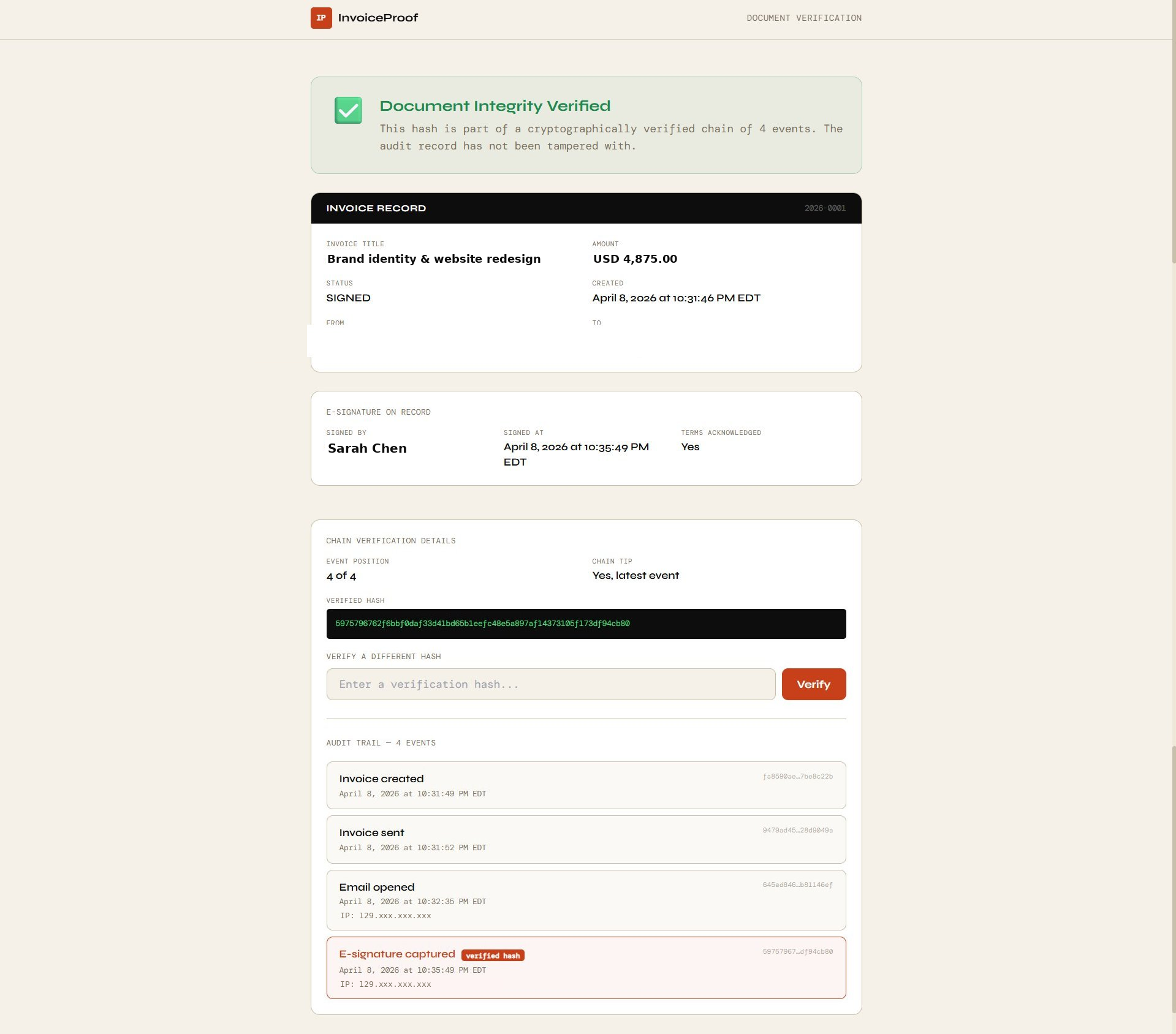 InvoiceProof gallery image