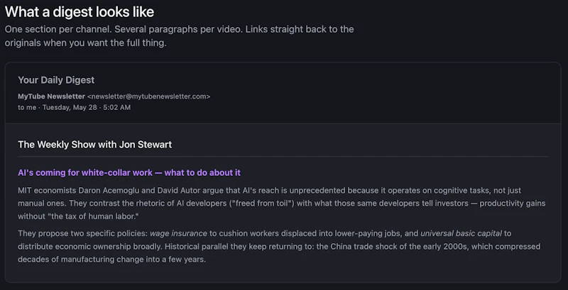 MyTube Newsletter screenshot 2