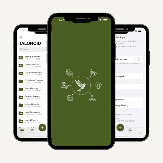 Talonoid Gewölbe - Sichere Cloud -Speicher und Backup für das iPhone Medien 1