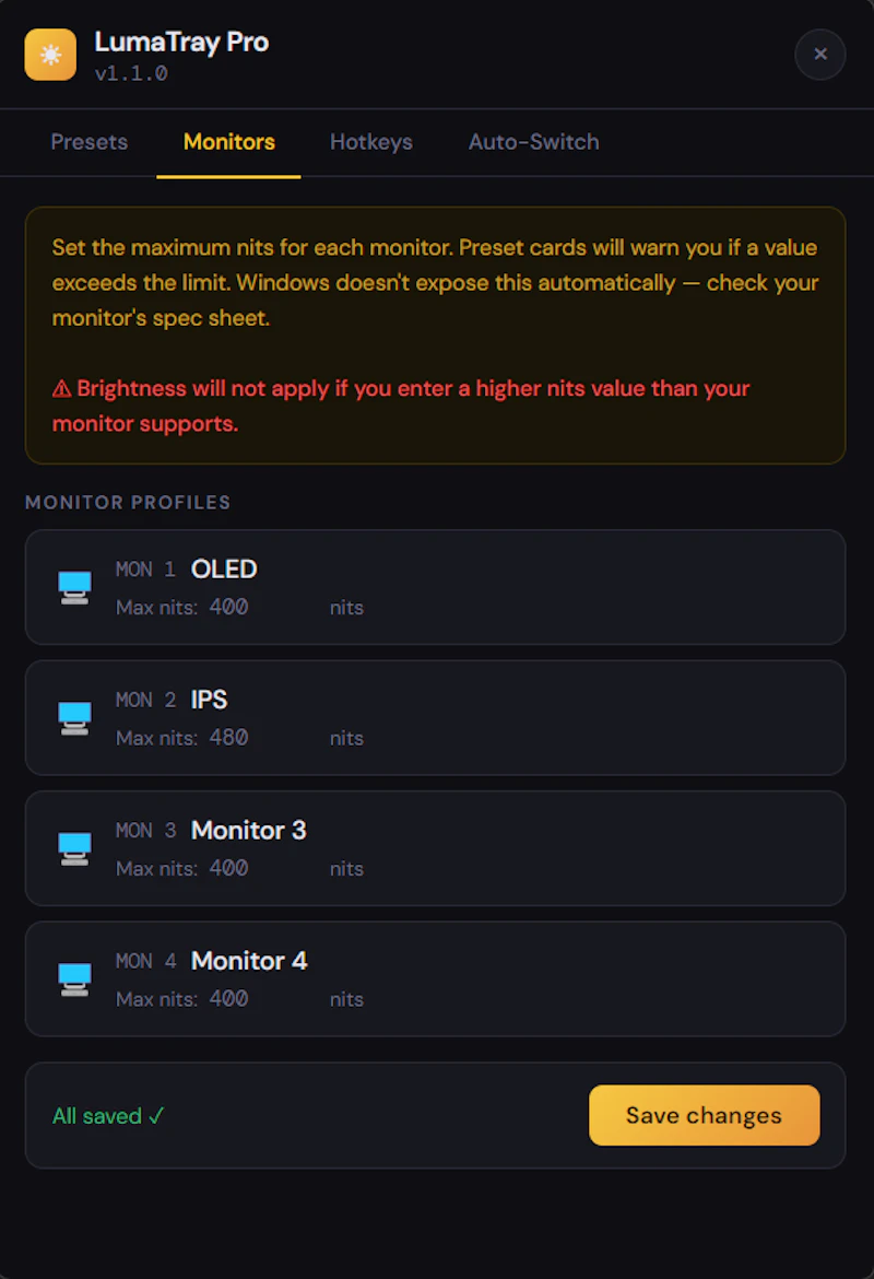 LumaTray screenshot 3