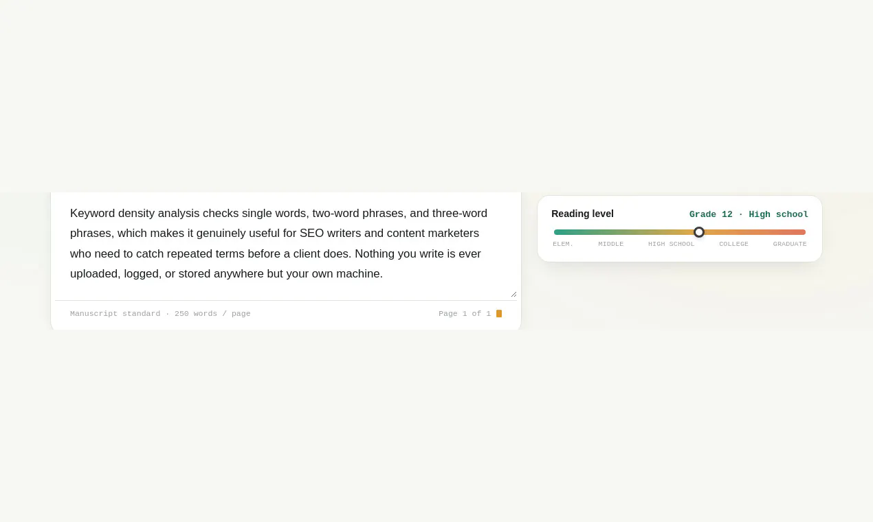 Word Counter, Reading Level  gallery image