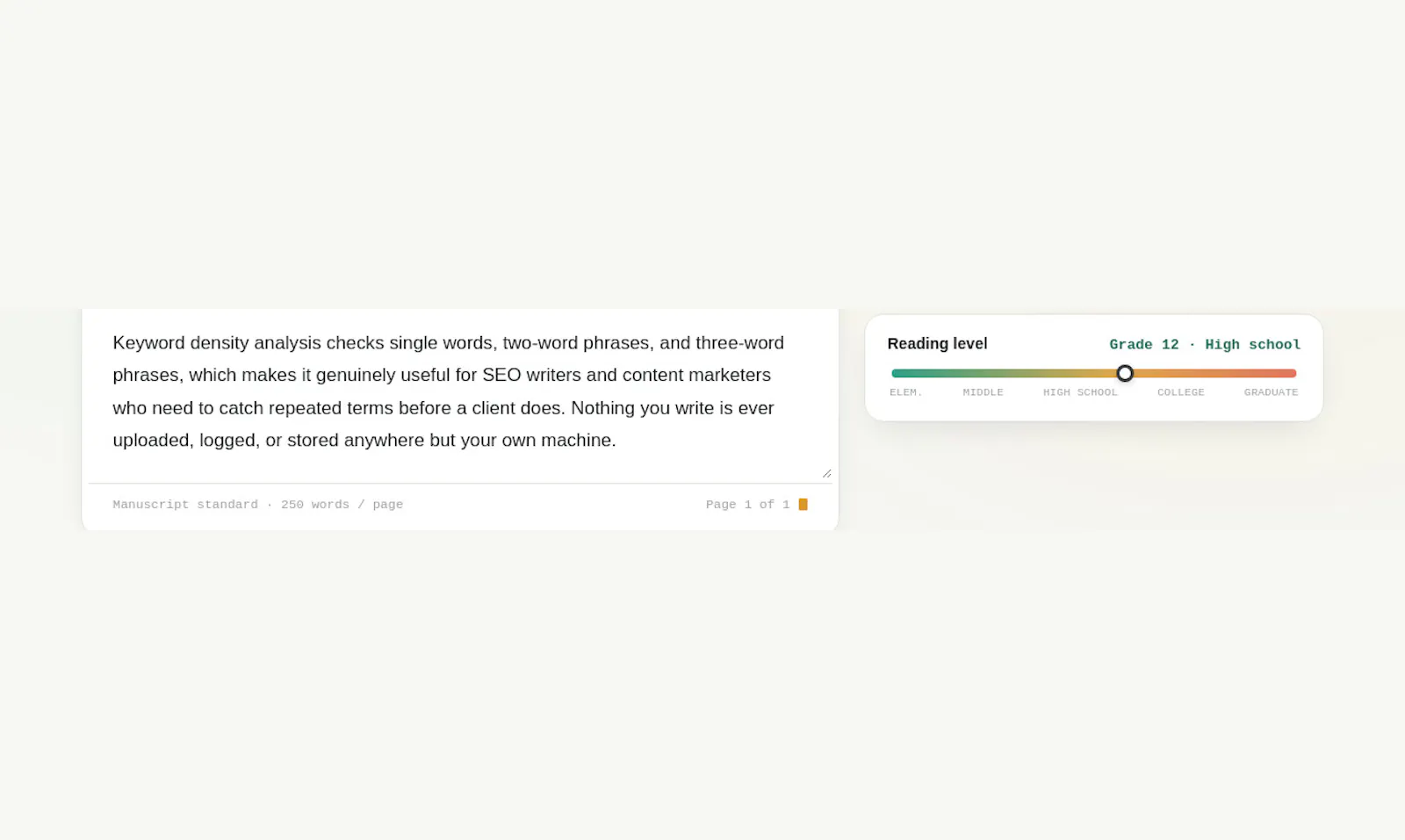 Word Counter, Reading Level  screenshot 2