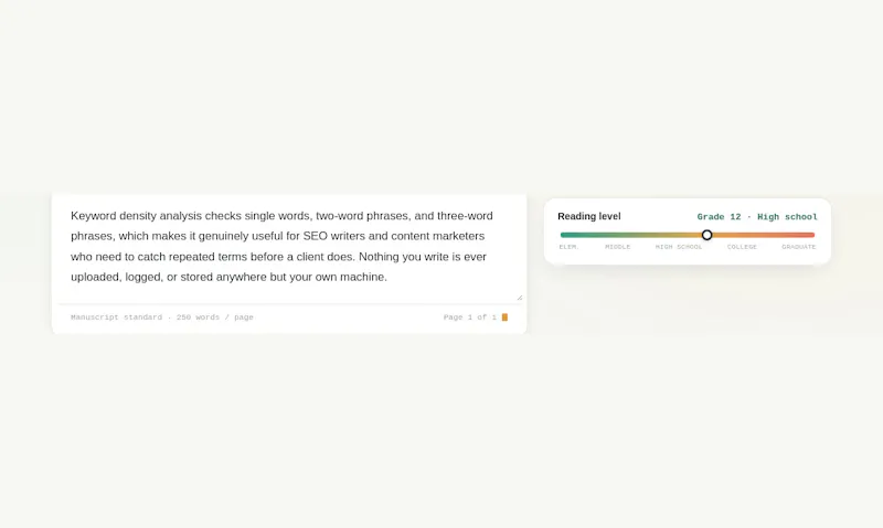 Word Counter, Reading Level  screenshot 2