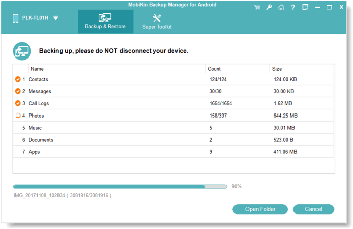 Mobikin Backup Manager สำหรับ Android media 3