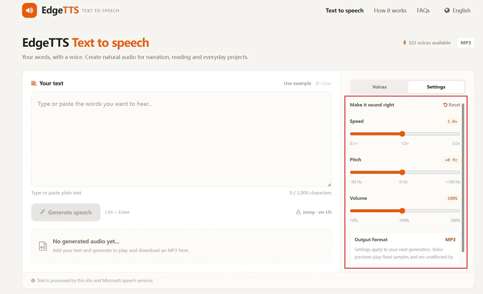 EdgeTTS screenshot 1
