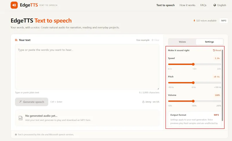 EdgeTTS screenshot 1