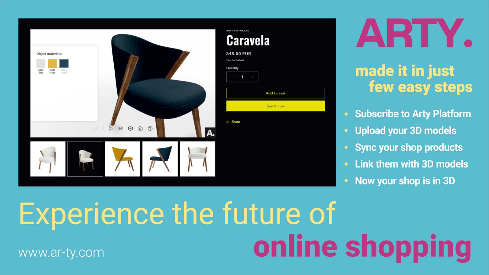 Magento의 Arty 3D Viewer Extension - Magento 용 No-Code 통합 3D 모델 미리보기 솔루션 미디어 2