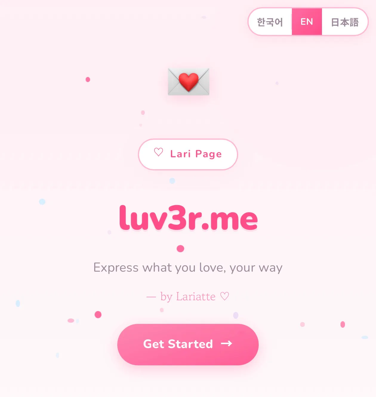 luv3r.me product banner