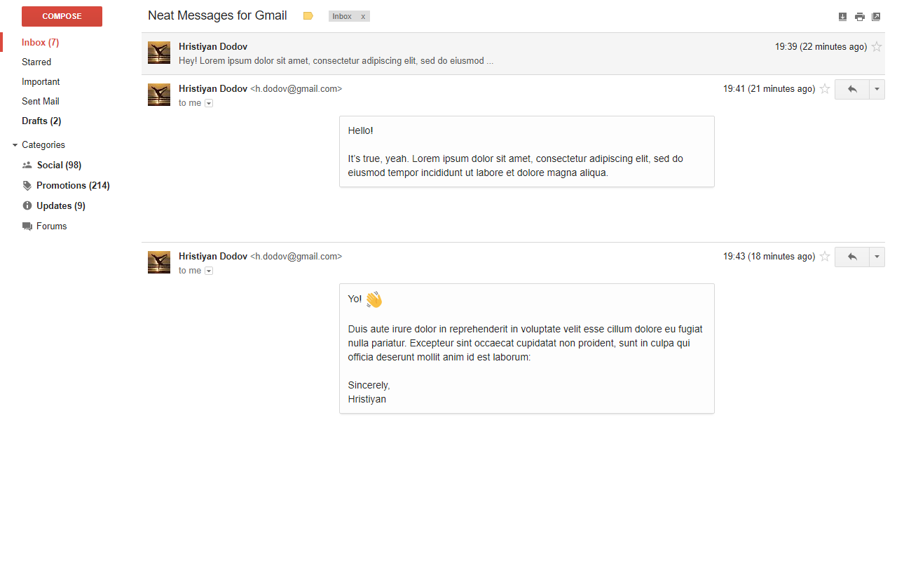 Neat Messages for Gmail Image