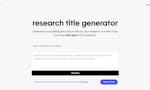 Research Title Generator image