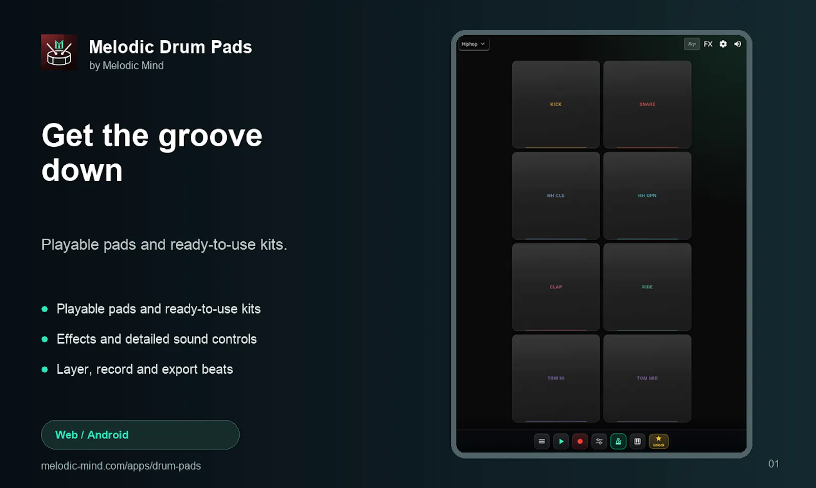Melodic Drum Pads screenshot 1