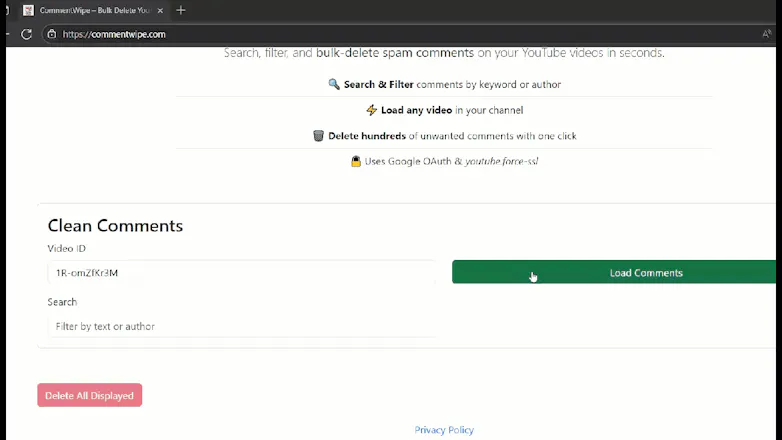 CommentWipe gallery image