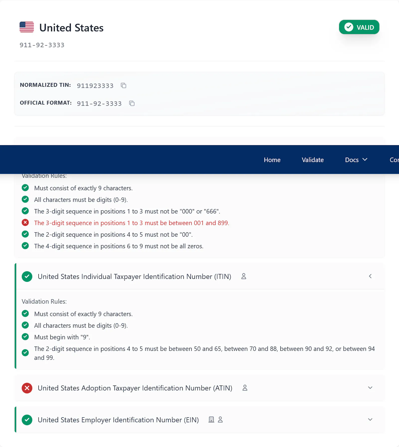 TIN Validate screenshot 6