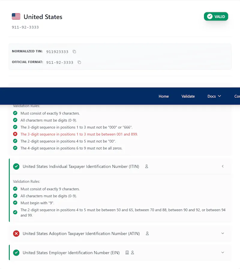 TIN Validate screenshot 6