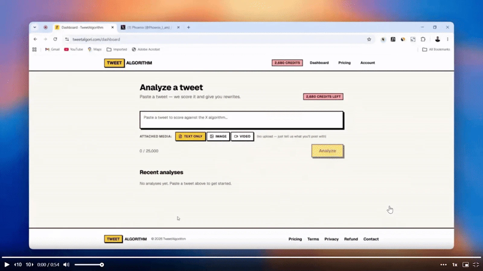 TweetAlgorithm screenshot 1 (video preview)