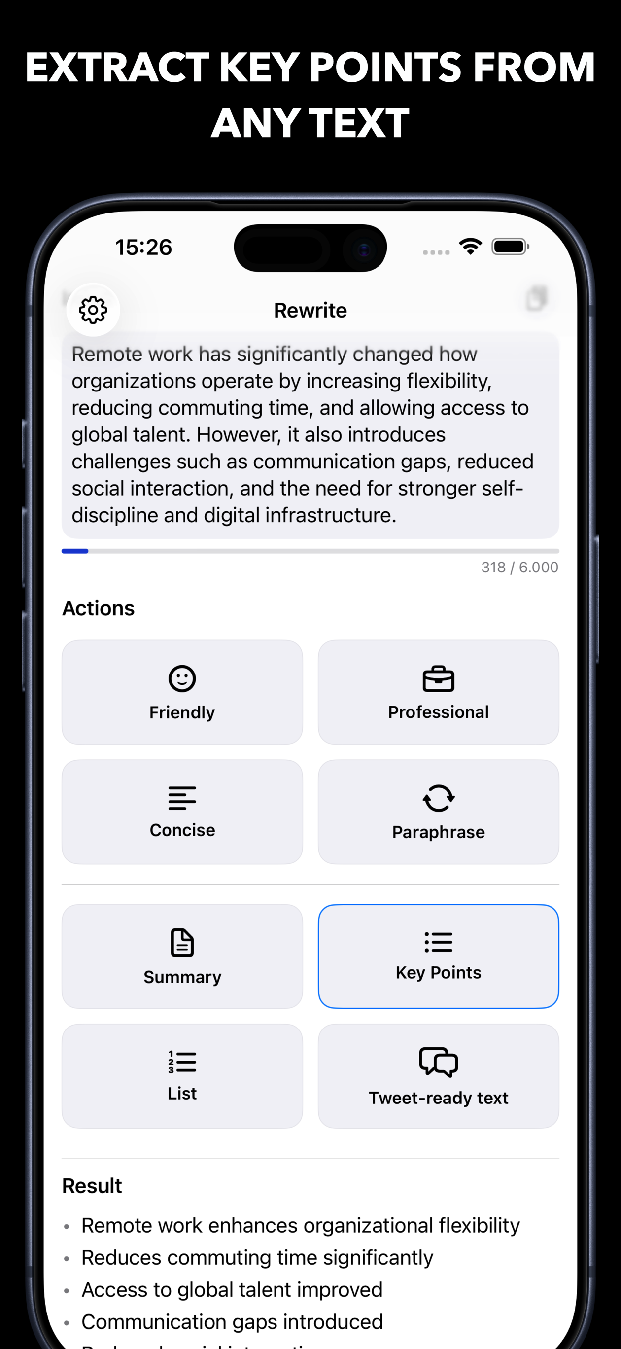 Rewrite Text - AI Writing Tool - Screenshot 2 showing product features and functionality