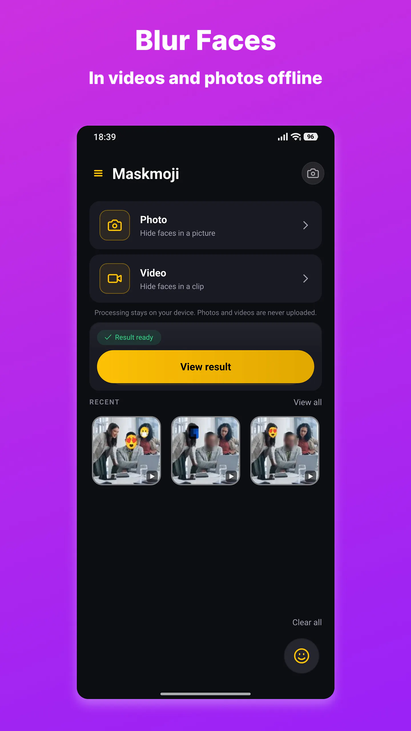 Maskmoji: hide face in video gallery image
