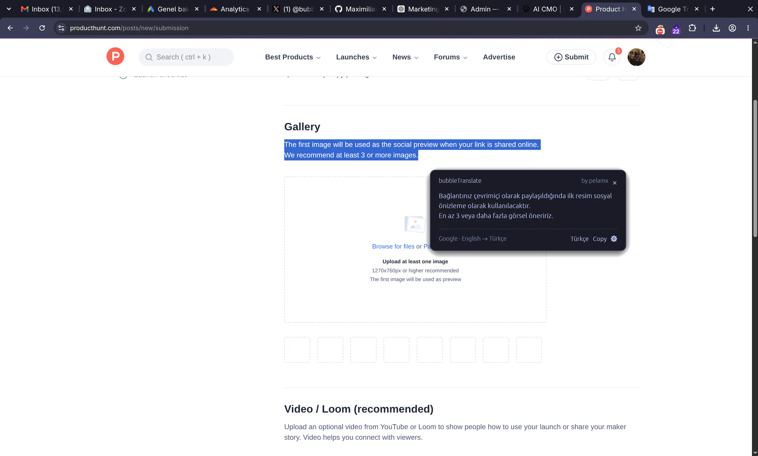 No copy/paste; HOLD SHIFT and select gallery image