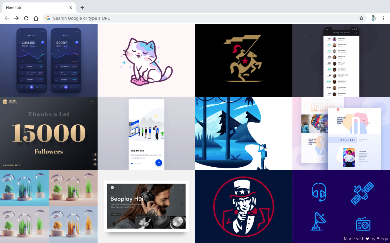 New Tab Dribbble gallery image