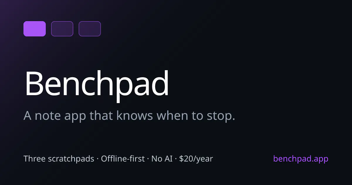 Benchpad: Scratchpad Notes gallery image