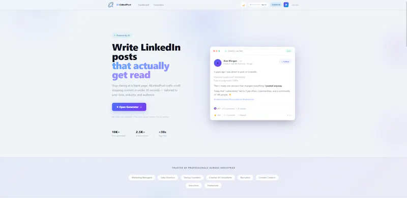 AILinkedPost screenshot 1