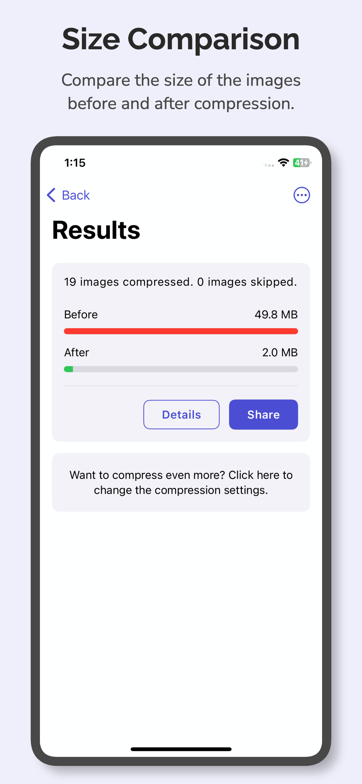 MB to KB Compressor for iPhone media 4