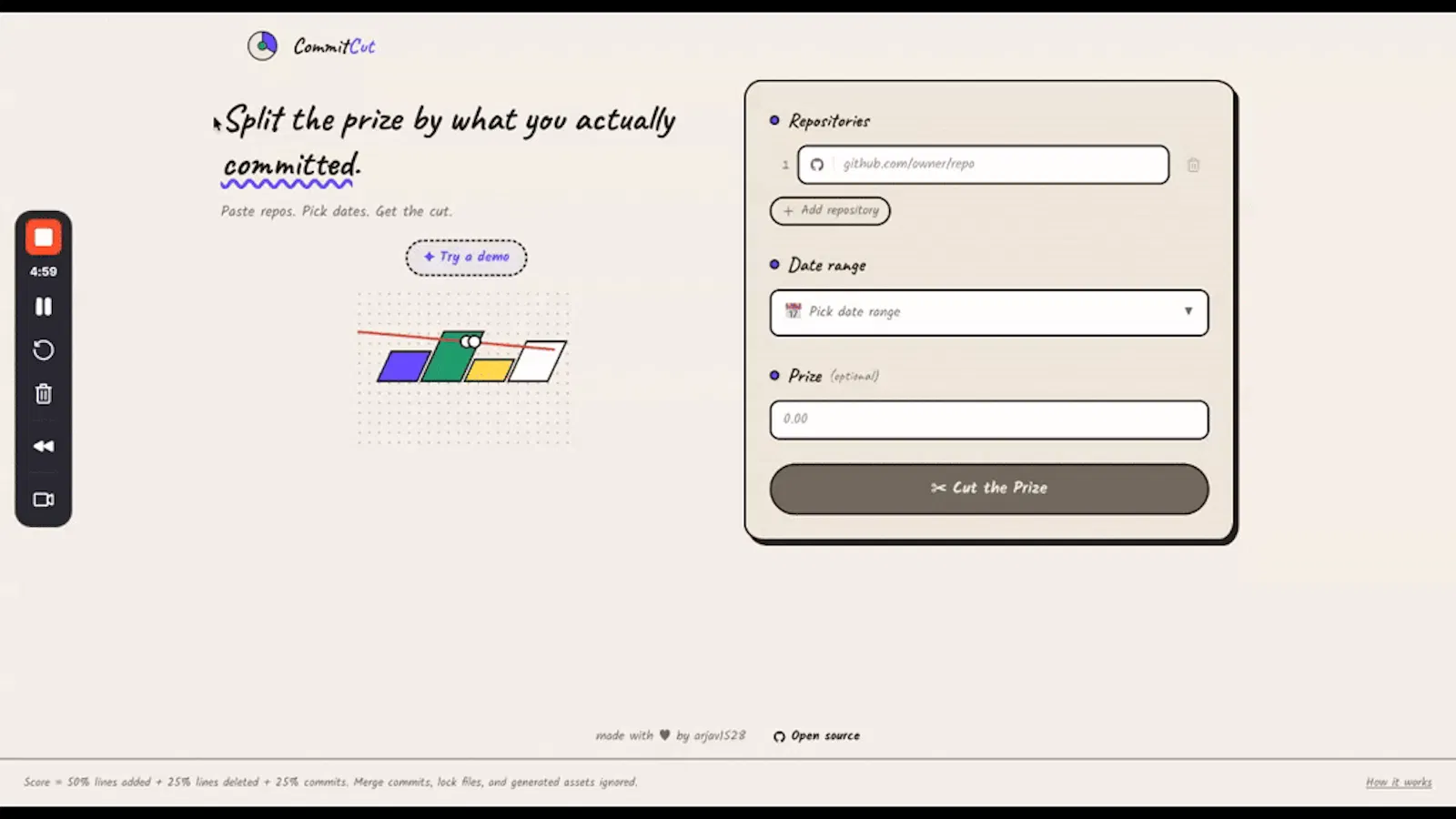 CommitCut screenshot 1 (video preview)