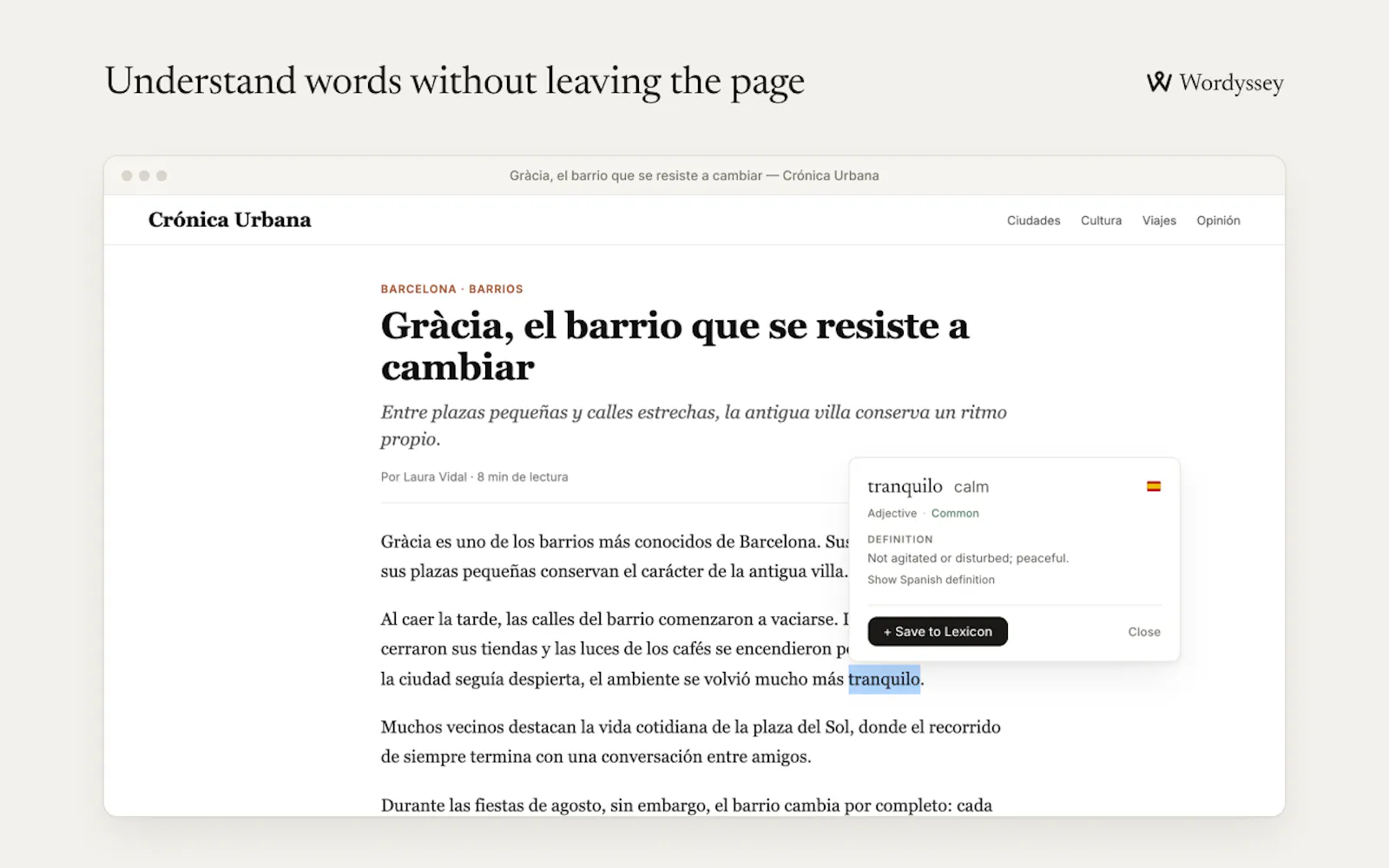Wordyssey screenshot 1