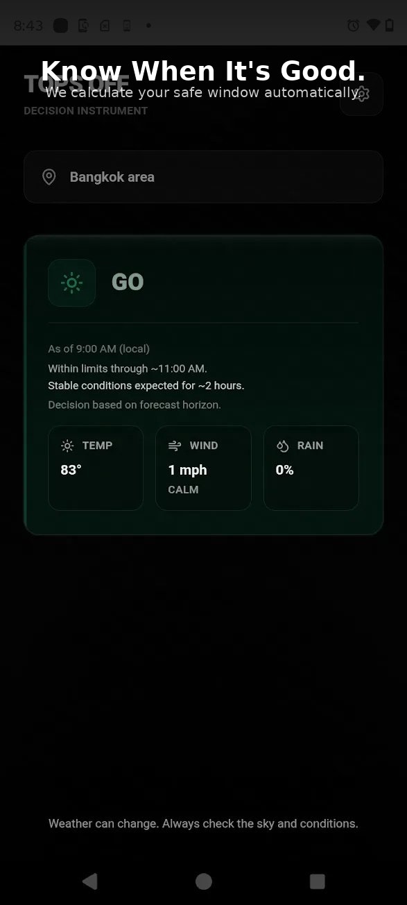 Tops Off – Jeep Weather Decision App - Product Hunt launch logo and brand identity