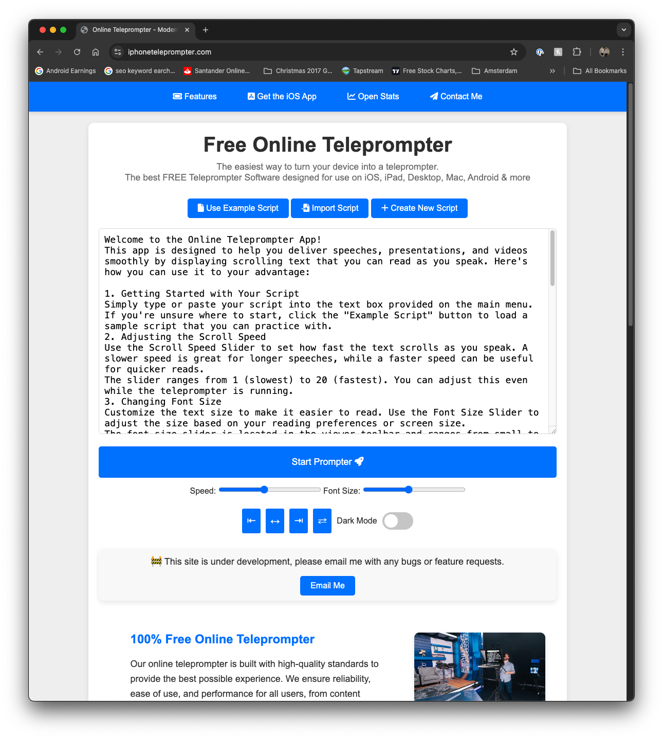 100% kostenloser Online -Teleprompter media 2