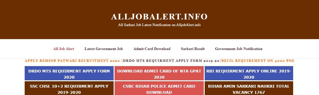 Top Sarkari Job Site - AllJobAlert.Info gallery image