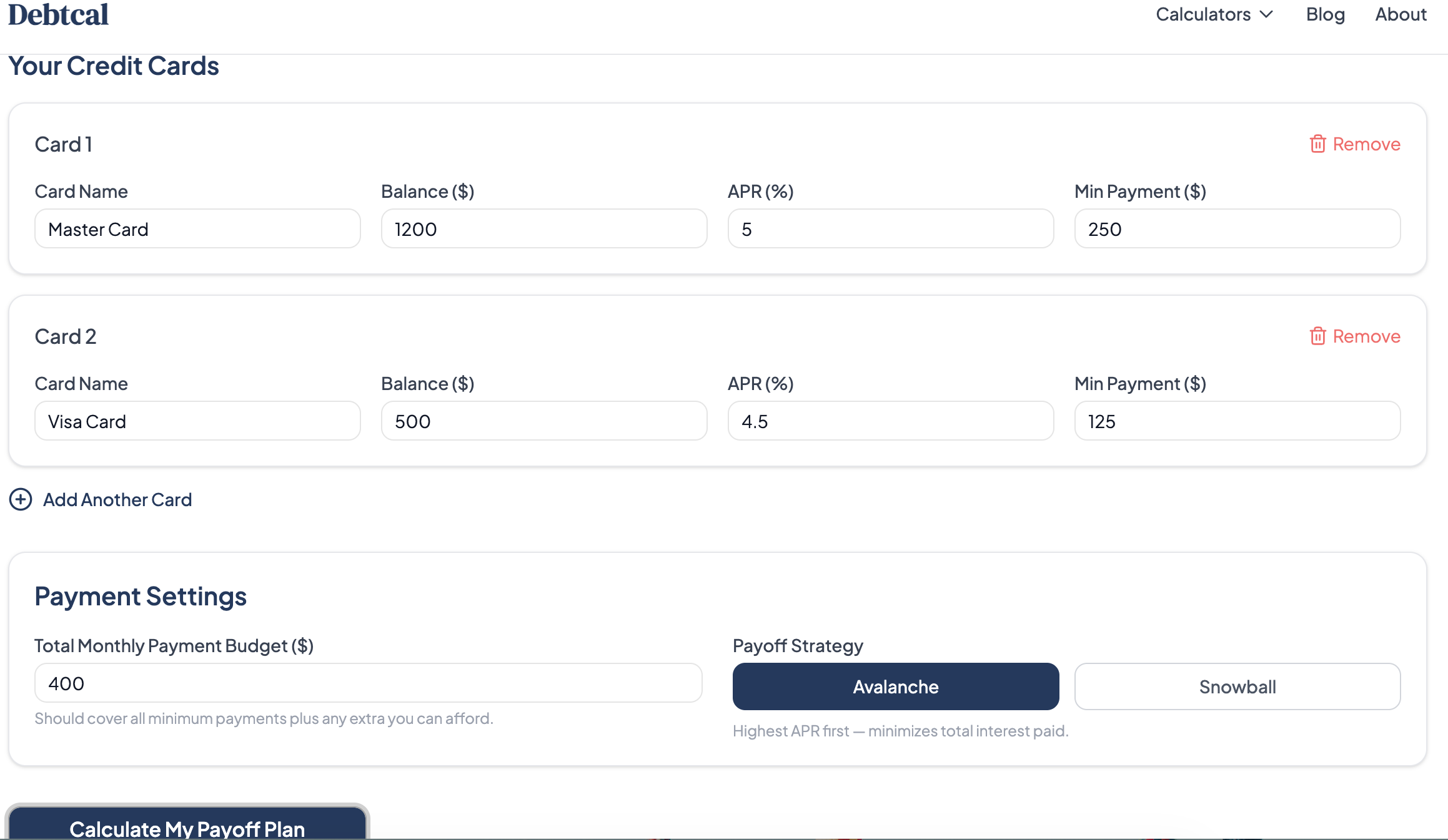 Debtcal gallery image