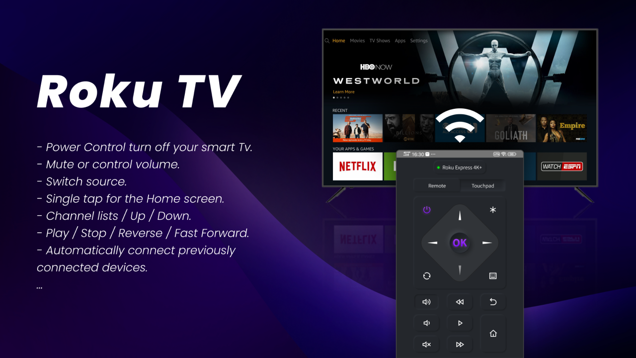Roku TVのリモコン media 1