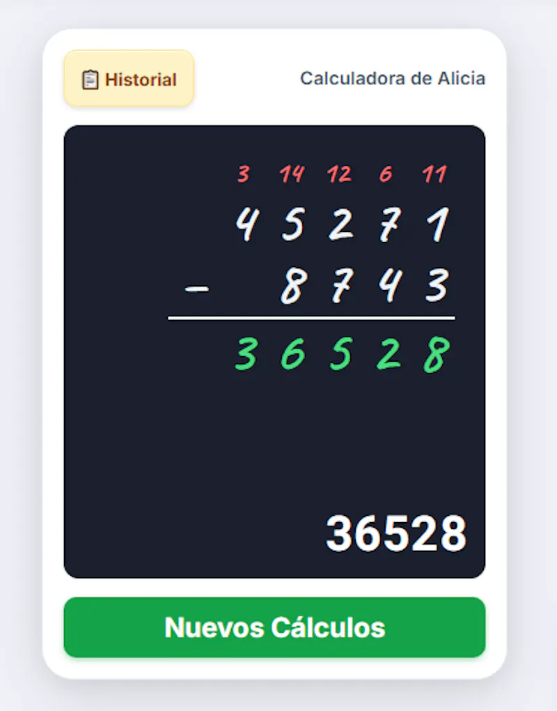 Calculadora de Alicia screenshot 5