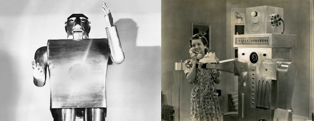 Elektro (left) and Roll-Oh (right). Images from IEEE Spectrum and 'The Old Robots' respectively