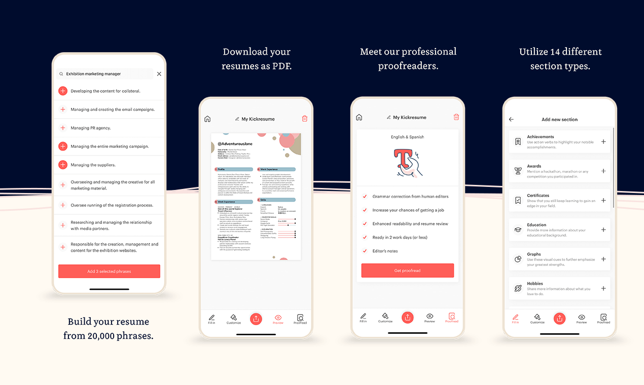 Kickresume for iPhone gallery image