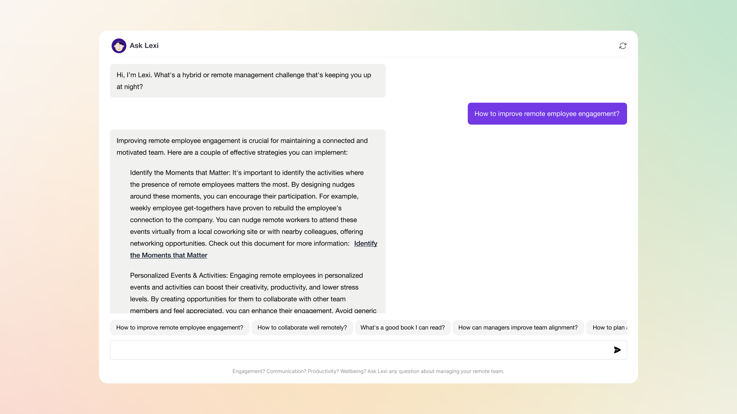 Ask Lexi [AI Remote Management Advice] gallery image