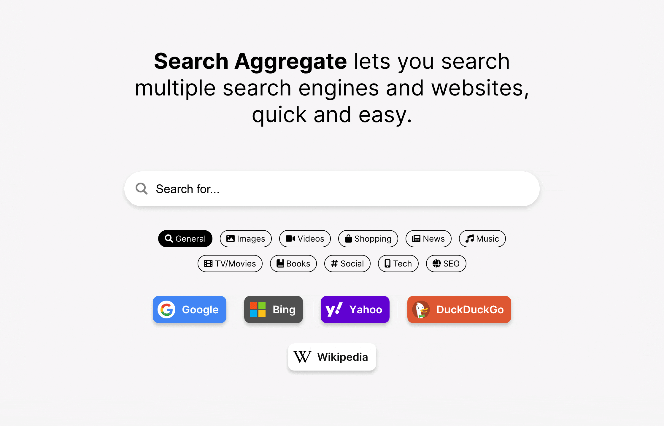 Média Rechercher un agrégat - Recherchez plusieurs sites Web avec facilité 1