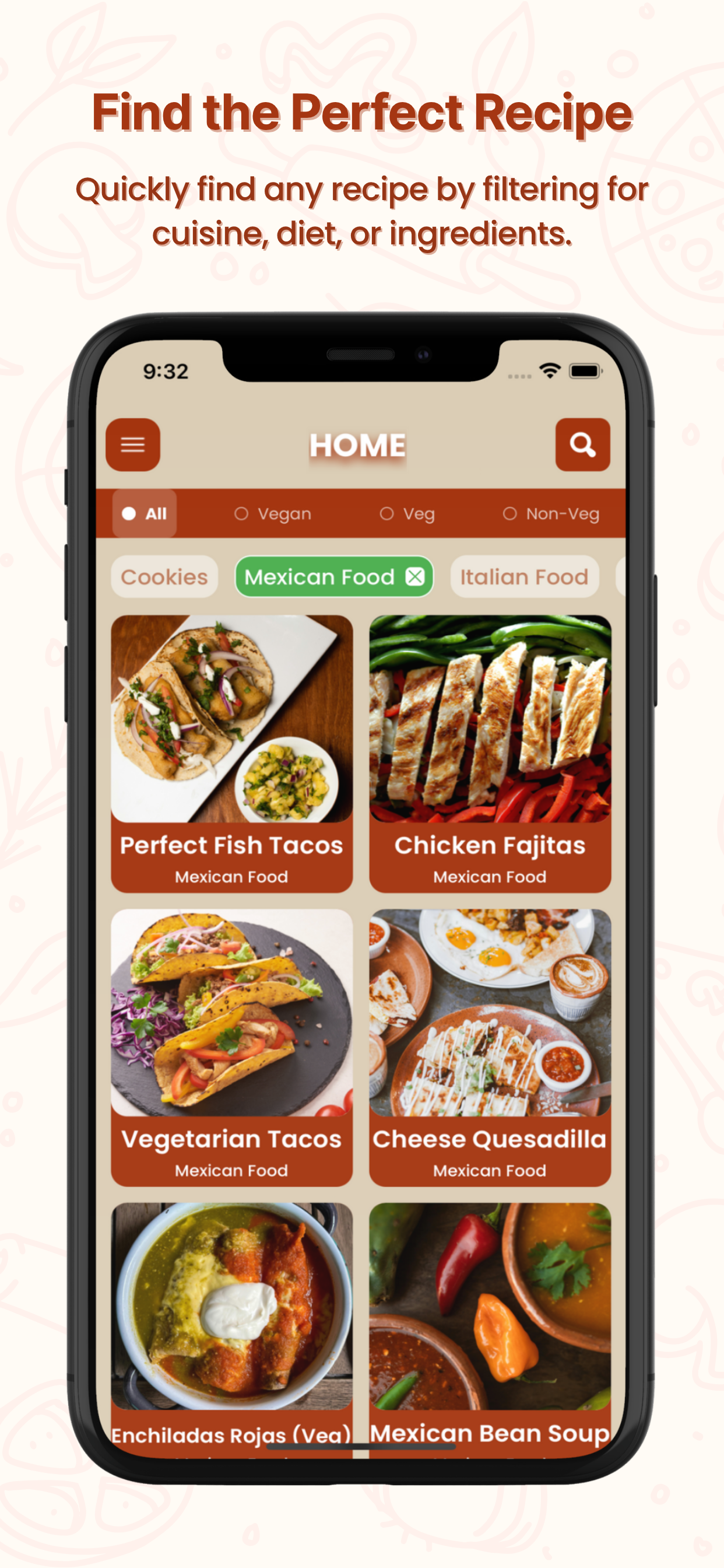 Recipe App: Ingredient Finder - Screenshot 3 showing product features and functionality