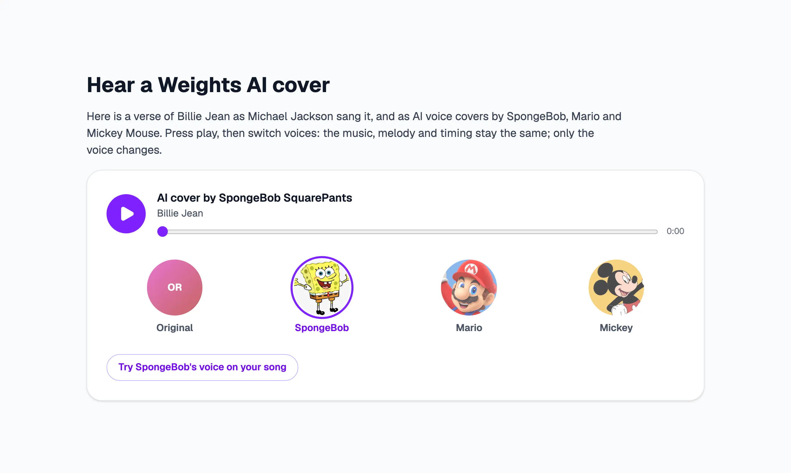 Weights AI: AI Song Cover Generator gallery image