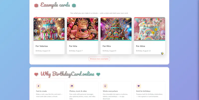 BirthdayCard.Online screenshot 4