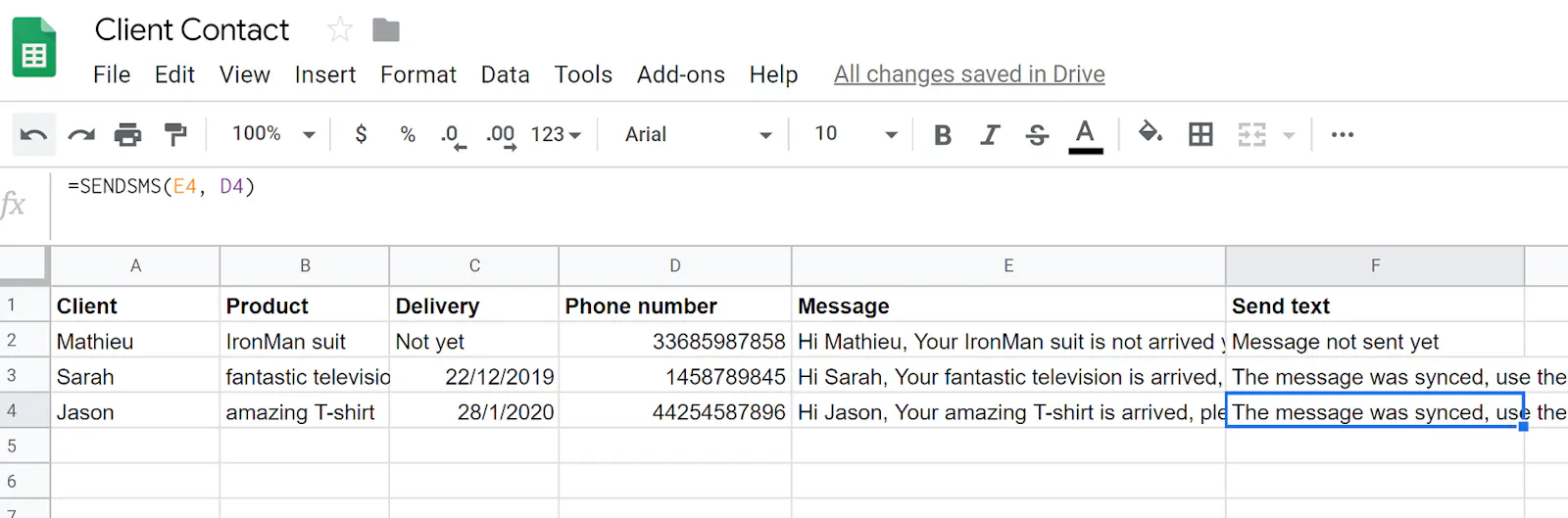 Send SMS from Google Sheets screenshot 3
