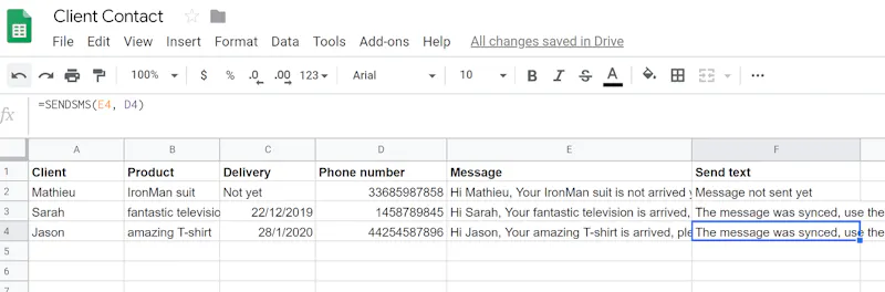 Send SMS from Google Sheets screenshot 3