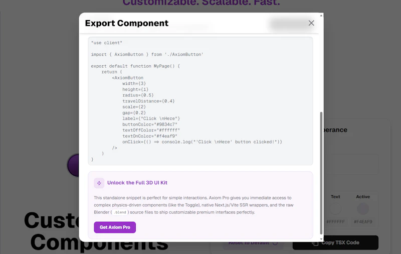 Axiom UI screenshot 3