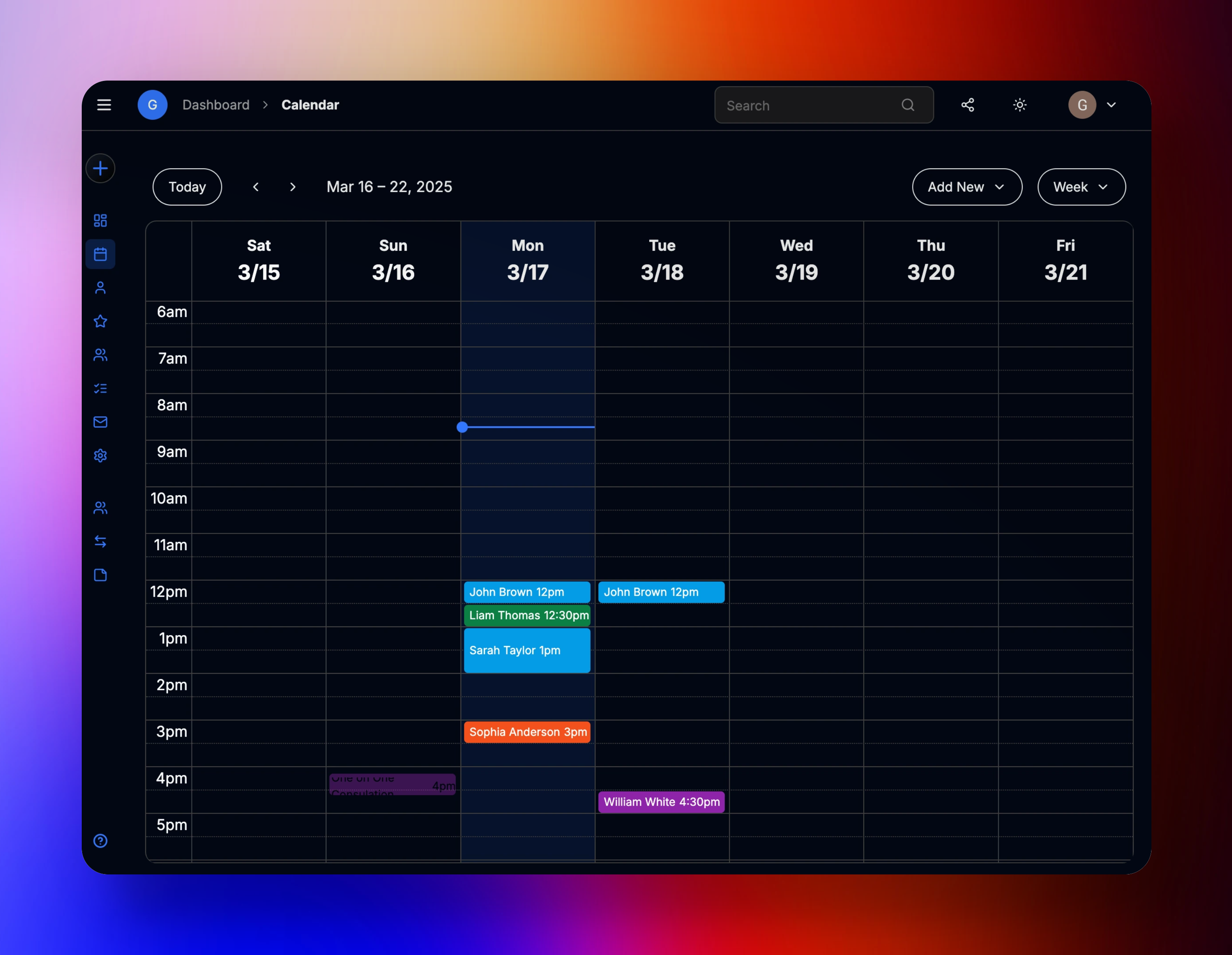 Calendario de cadencia - Gestión de estudiantes, simplificado media 1