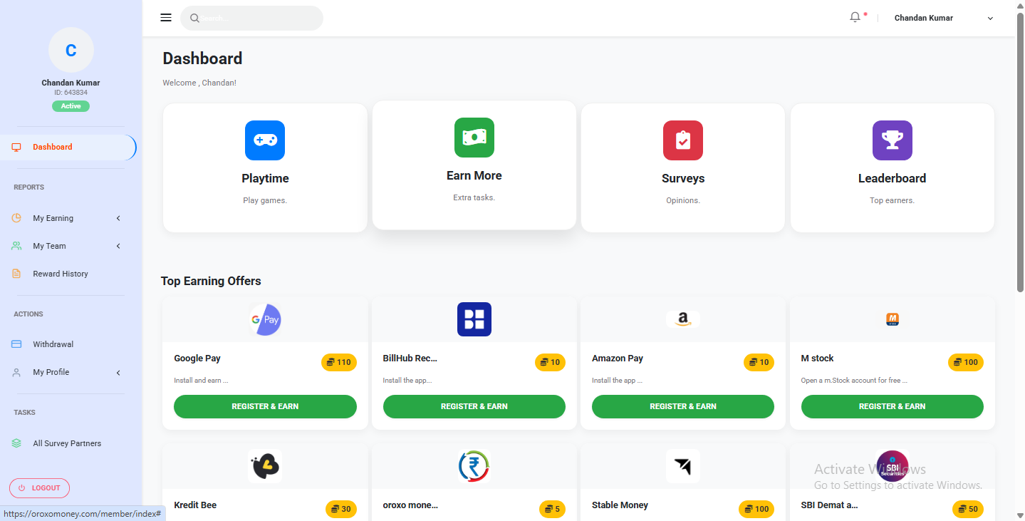 Oroxo Money - Main product screenshot demonstrating key features and user interface